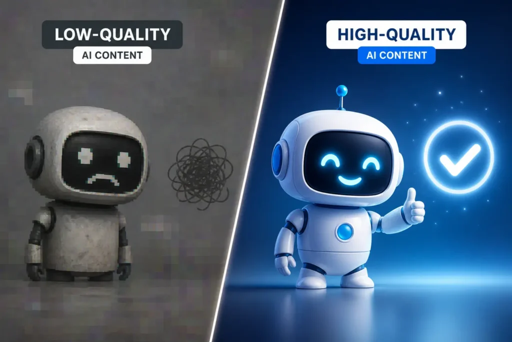 low-quality ai content vs high quality ai content